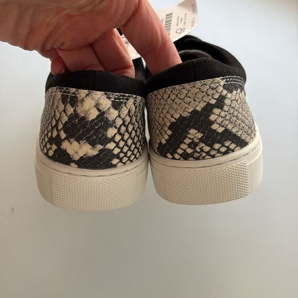 J Crew Road Trip Faux-Suede Sneakers with Snake‎ Trim Womens Size 7 Black - Picture 7 of 9